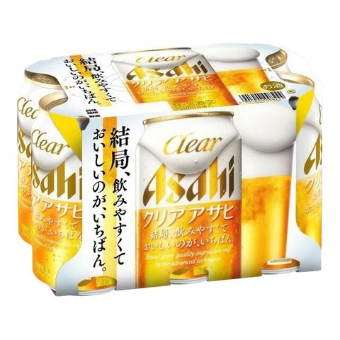 Asahi Clear Canned Beer 350ml x6[Parallel Import]