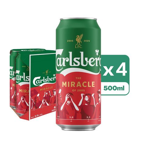 Carlsberg King Can Beer 500ml x4 (The new and old packaging will be shipped out randomly)