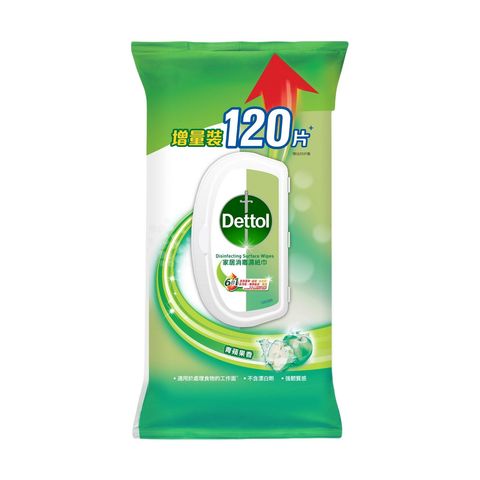 Dettol Anti-bacterial Multi-purpose Wet Wipes Disinfecting Wipes (Green Apple) 120 Sheets