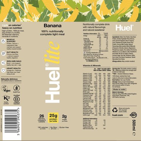 Huel 全面營養輕怡即飲蛋白奶昔代餐 - 香蕉味 500毫升