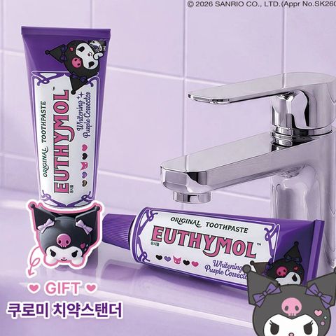 Euthymol x Sanrio (Purple Whitening Toothpaste 106g + Kuromi Stender Set 1 Piece) 1 Set [Parallel Import]