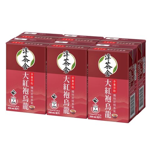 Authentic Tea House Dahongpao Oolong Tea Beverage (No Sugar) Tetra Pack 250ml x 6