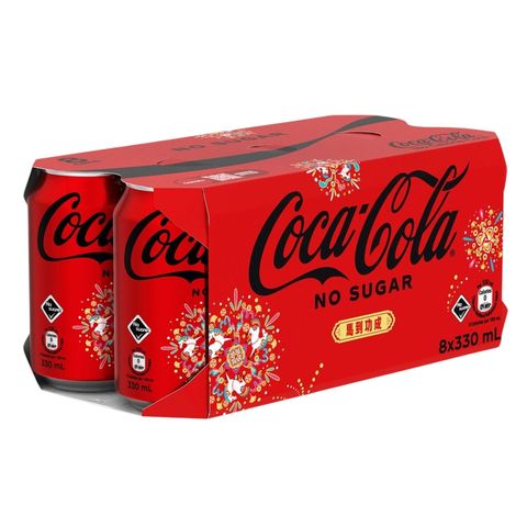 Coca-Cola - Coke Zero 330ml x 8 (The new and old packaging will be shipped out randomly)