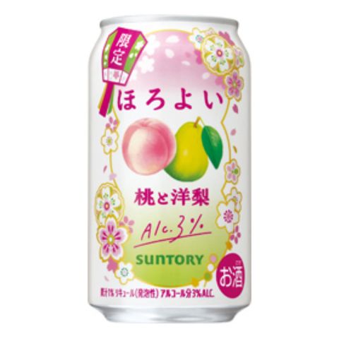三得利 Horoyoi 梳打酒 (水蜜桃與洋梨味) Alc. 3% 350毫升 [平行進口] (新舊包裝隨機發貨)