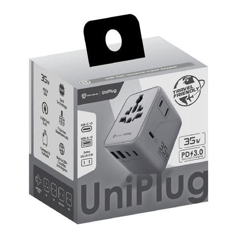 Savewo Uniplug UP35 PD3.0 [35W] 5 USB 全球旅行快充插頭 1件