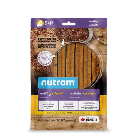 Nutram Mobility + Dental Treats Lamb Flavour for Small Dogs Dog Snacks 187g