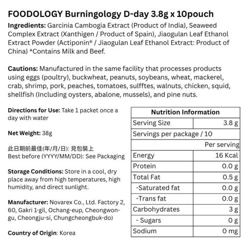 Foodology Burningology D-day 10 Pieces [Parallel Import]