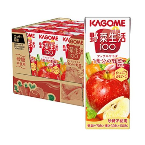 Kagome 野菜生活100 蘋果沙律果汁 12 x 200毫升 [平行進口]