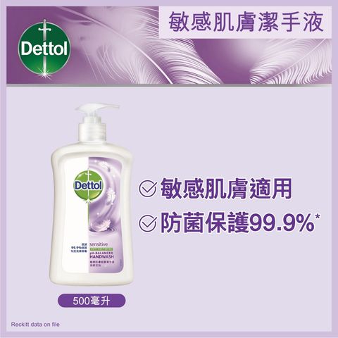 Dettol Anti-bacterial pH-balanced Hand Wash (Sensitive) 500g