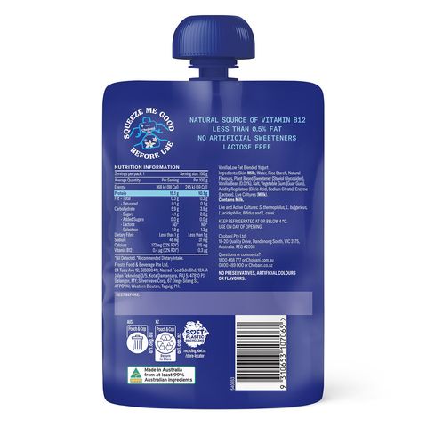 Chobani Fit Greek Yogurt Pouch Vanilla 150g