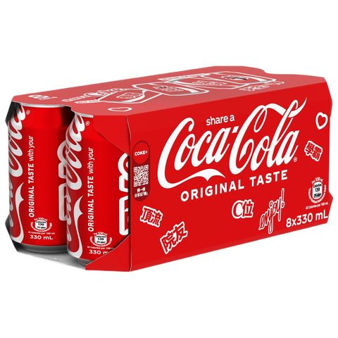 Coca-cola - Coke 330ml x 8 (The new and old packaging will be shipped out randomly)