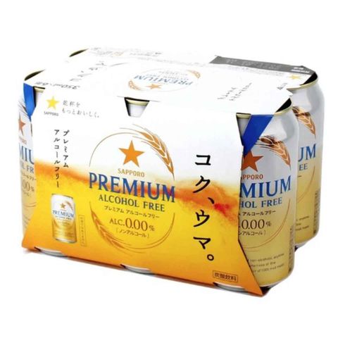 Sapporo Premium Alcoholic - Free Beer 350ml x6 [Parallel Import]