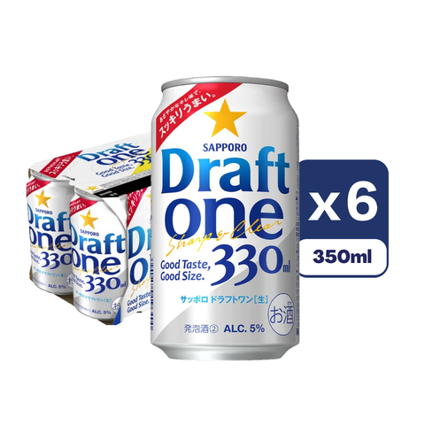 Sapporo Draft One Canned Beer 330ml x6 [Parallel Import]