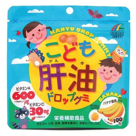 Unimat Riken Kanyu Drop Gummy for Kids - Banana Flavor 100 Pieces