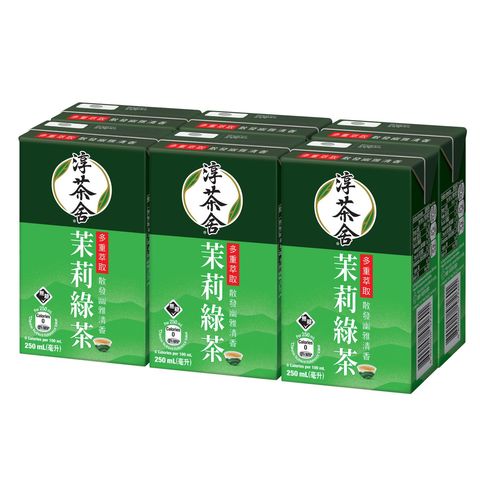 Authentic Tea House Yinhao Jasmine Green Tea Beverage (No Sugar) Tetra Pack 250ml x 6