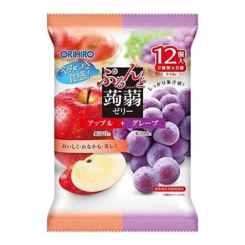 Orihiro Apple + Grape Flavor Konjac Jelly 240g [Parallel Import]