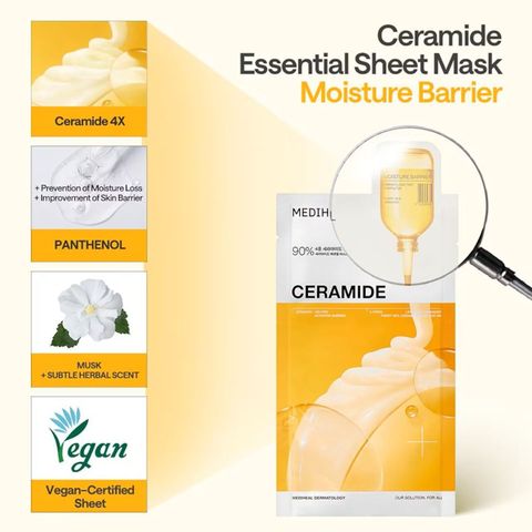 Mediheal Ceramide Essential Mask Moisture Barrier 10 Pieces [Parallel Import]