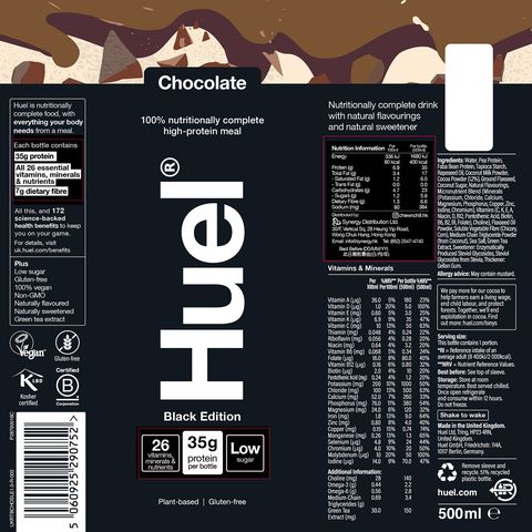Huel Nutritionally Complete Ready to Drink High-protein Meal (Black Edition) - Chocolate 500ml