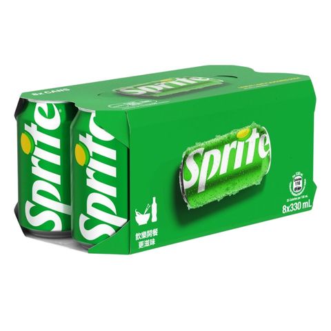 Sprite - Lemon-Lime Flavoured Soda 330ml x 8 (The new and old packaging will be shipped out randomly)