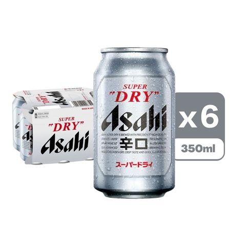 Asahi (JP ver) Super Dry Can 350mL x6 (The new and old packaging will be shipped out randomly)