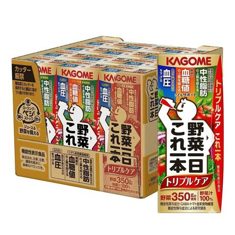 Kagome Vegetable Ichinichi Kore Ippon Triple Care Leaf Juice 12 x 200ml [Parallel Import]