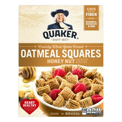 Quaker Oatmeal Squares Honey Nut Crunchy Oat Cereal 411g