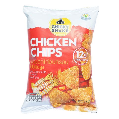 Chicky Shake Keto Chicken Breast Chips - Grilled Squid Flavour 14g