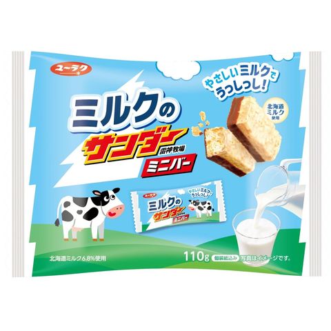 Yurakuseika Milk Flavor Thunder Mini Bar 110g [Parallel Import]