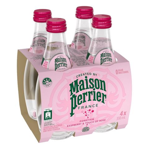 Maison Perrier Forever Collection Raspberry & Rose (Glass Bottle) 4 x 330ml