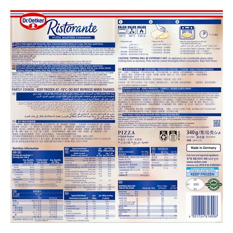 Dr. Oetker Ristorante Pizza Quattro Formaggi 340g