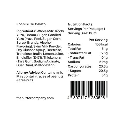 The Nutter Company Kochi Yuzu Gelato 110ml