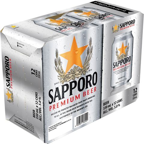 Sapporo Canned Beer 330ml x12