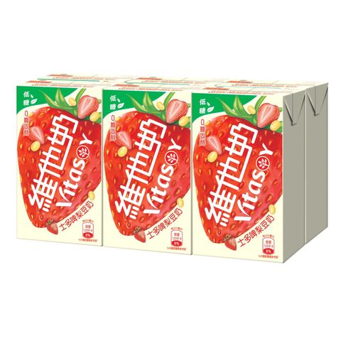 Vitasoy Low Sugar Strawberry Soyabean Milk 250ml x6