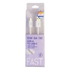 Miniso Braided 3A Type C Fast Charging Cable White 1 Piece