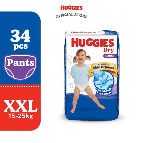 Huggies Dry Pants Baby Diaper Pant Malaysian (XXL) 32pcs
