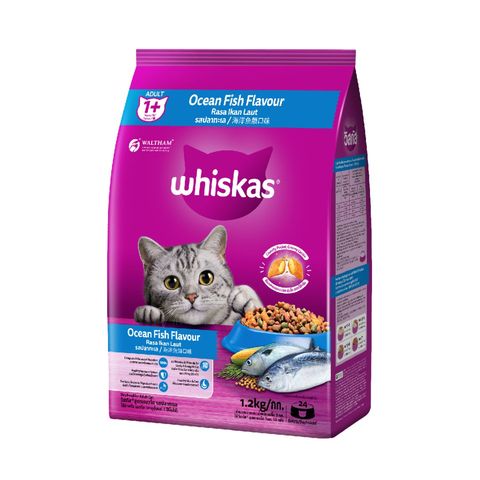 Whiskas Cat Food Dry Adult Ocean Fish 1.2kg