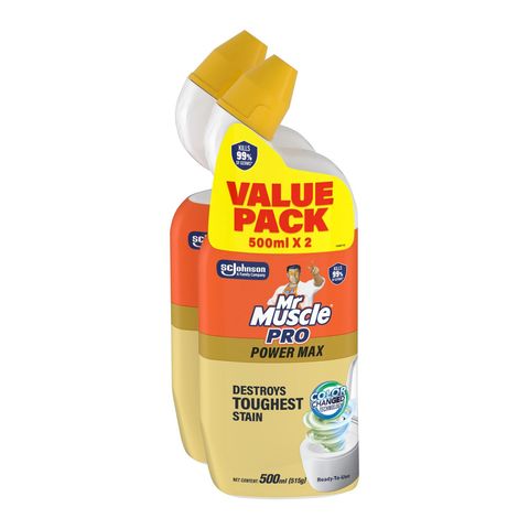 Mr Muscle Toilet Bowl Cleaner Power Max Twin Pack 2 x 500ml
