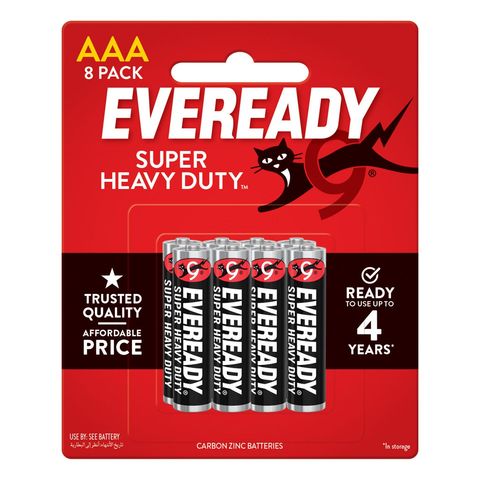 Eveready Super Heavy Duty Batteries AAA 8 Pieces