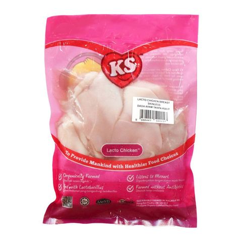 KS Lacto Organic Frozen Chicken Skinless Boneless Breast 500g