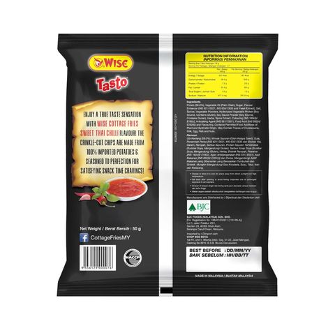 Wise Cottage Fries Sweet Thai Chilli Potato Chips 65 g