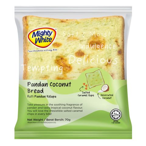 Mighty White Pandan Coconut Bread 70g