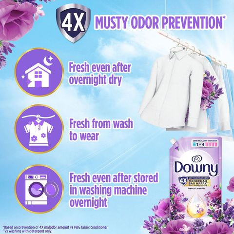 Downy French Lavender Concentrate Fabric Conditioner Refill Crown 1.35L