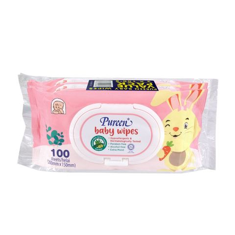 Pureen Baby Wipes Pink 2 Packs x 100pcs