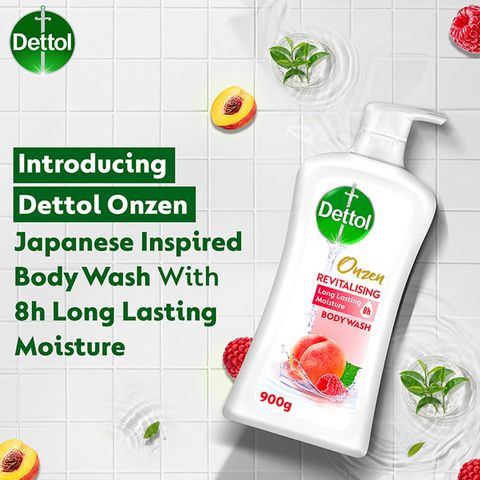 Dettol Onzen Peach & Raspberry Shower Gel Body Wash 900ml