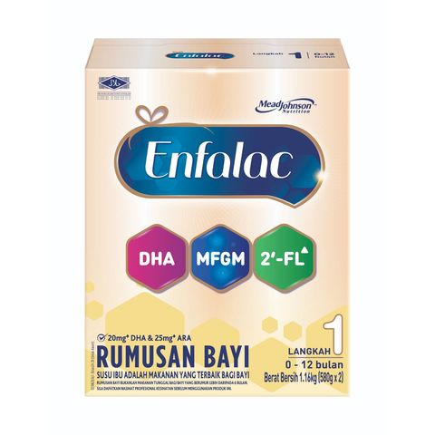 Enfalac Baby Step 1 Milk Formula (0-12 Months) 2 x 580g