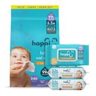 Hoppi Premium 99% Baby Water Wipes 3 x 80 Pieces