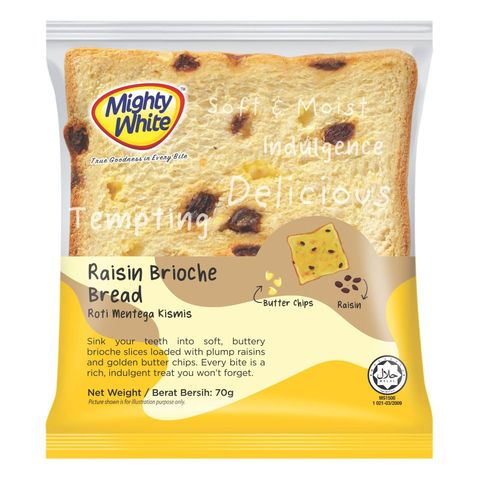 Mighty White Raisin Brioche Bread 70g