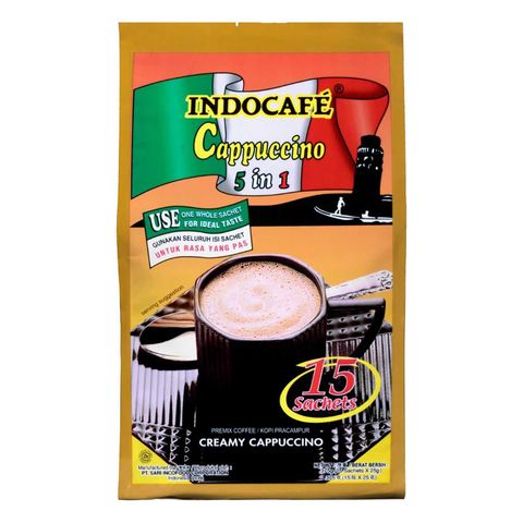 Indocafe Cappuccino (5 in 1) 15 Pieces