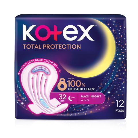 Kotex Total Protection Maxi Night Wing Pad 32cm 12s