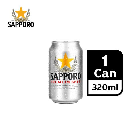 Sapporo Lager Beer Can 5.0% Alcohol (Non Halal) 320ml